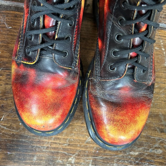 Dr. Martens Made in England MIE 1460 Flame Fire Rub Off Boots UK6 - Picture 3 of 6